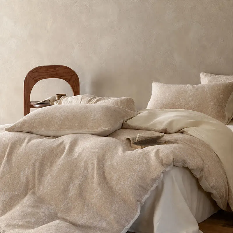 Bettwäsche-Set „Camel Botanical Blossom Jacquard Cotton“