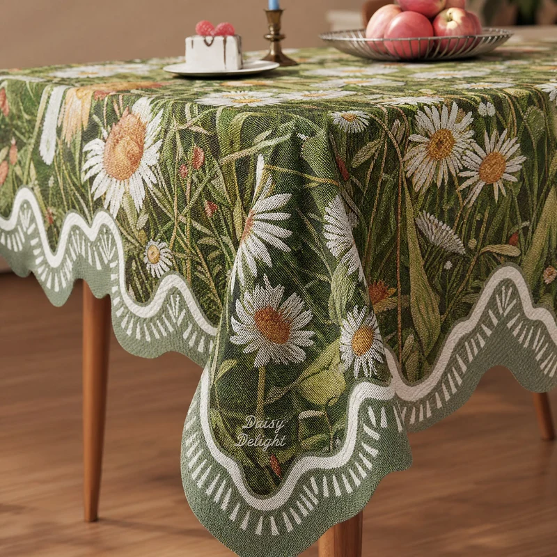 Tischdecke mit Waldblumen- und Gänseblümchenmuster