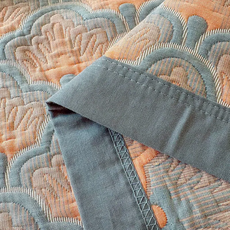 Dreilagige Jacquard-Musselin-Baumwolldecke mit Muschelmuster