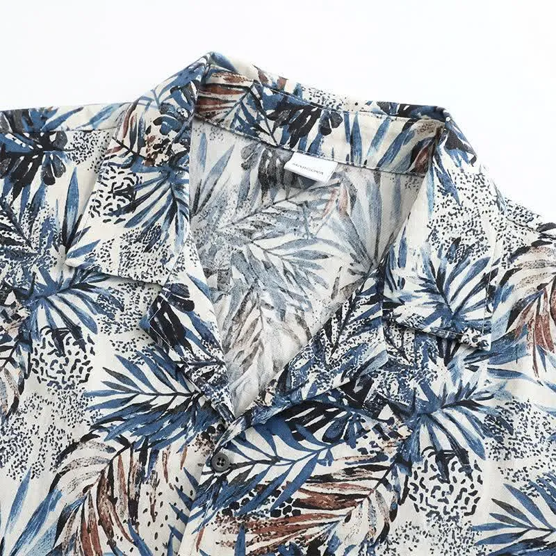 Loungewear-Set mit tropischem Blätterprint