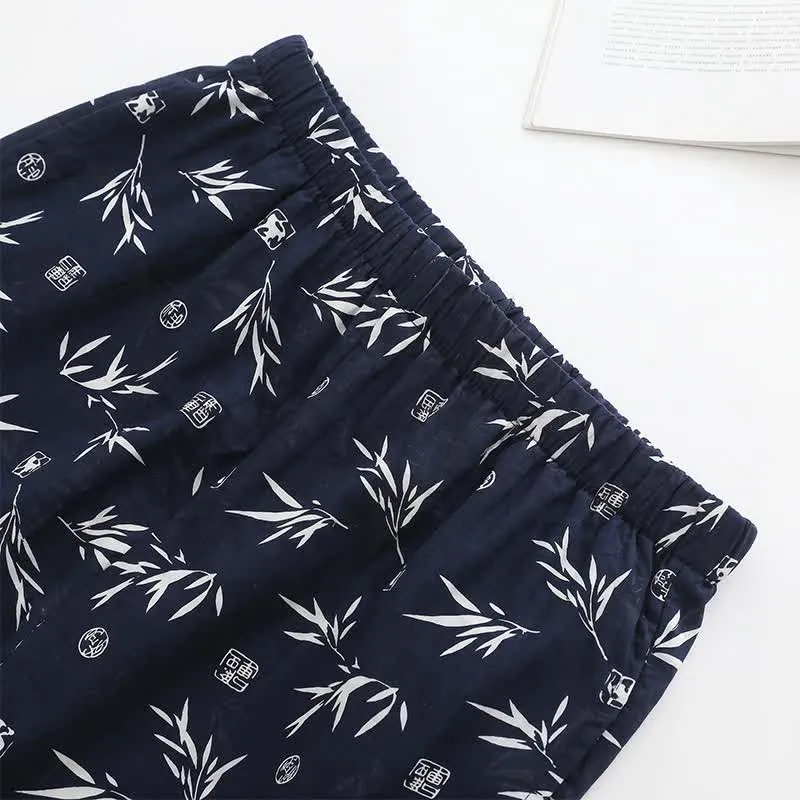 Unisex Loungewear-Set mit Bambusblattmuster