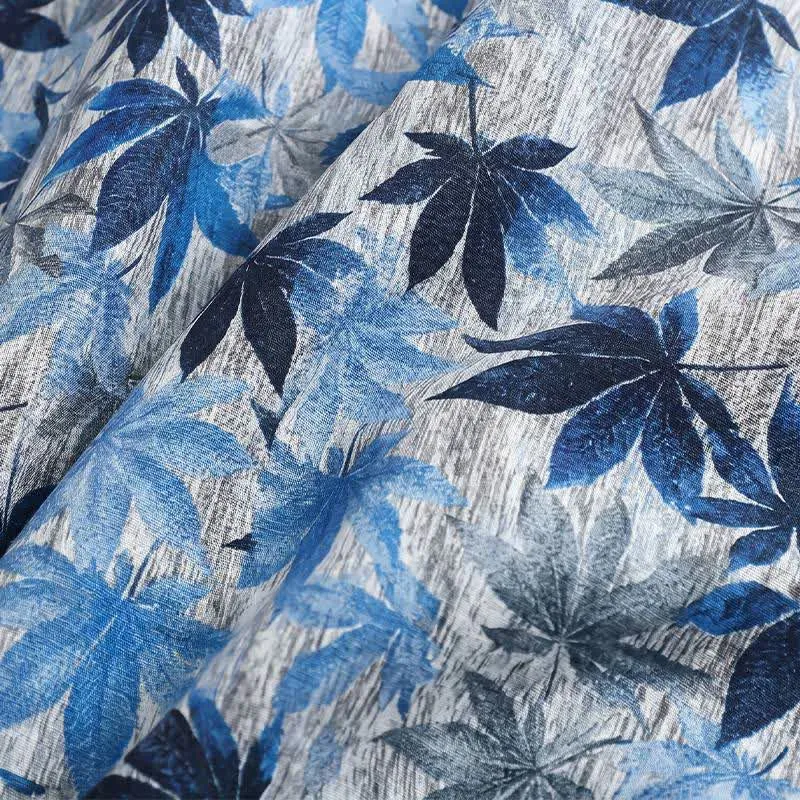 Unisex-Pyjama-Set mit blauem Blattmuster