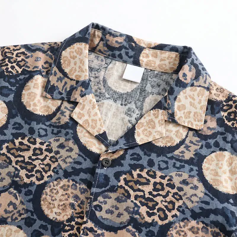 Loungewear-Set mit Leopardenmuster in Marineblau