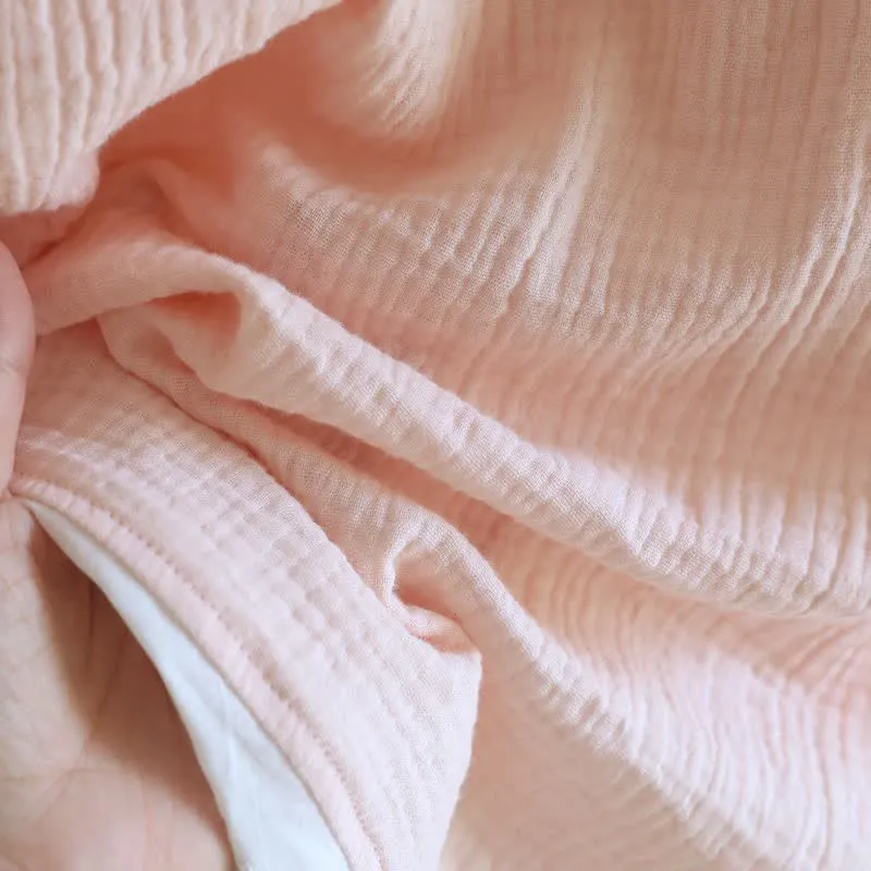 Loungewear-Set aus einfarbiger Baumwollgaze und Spitze