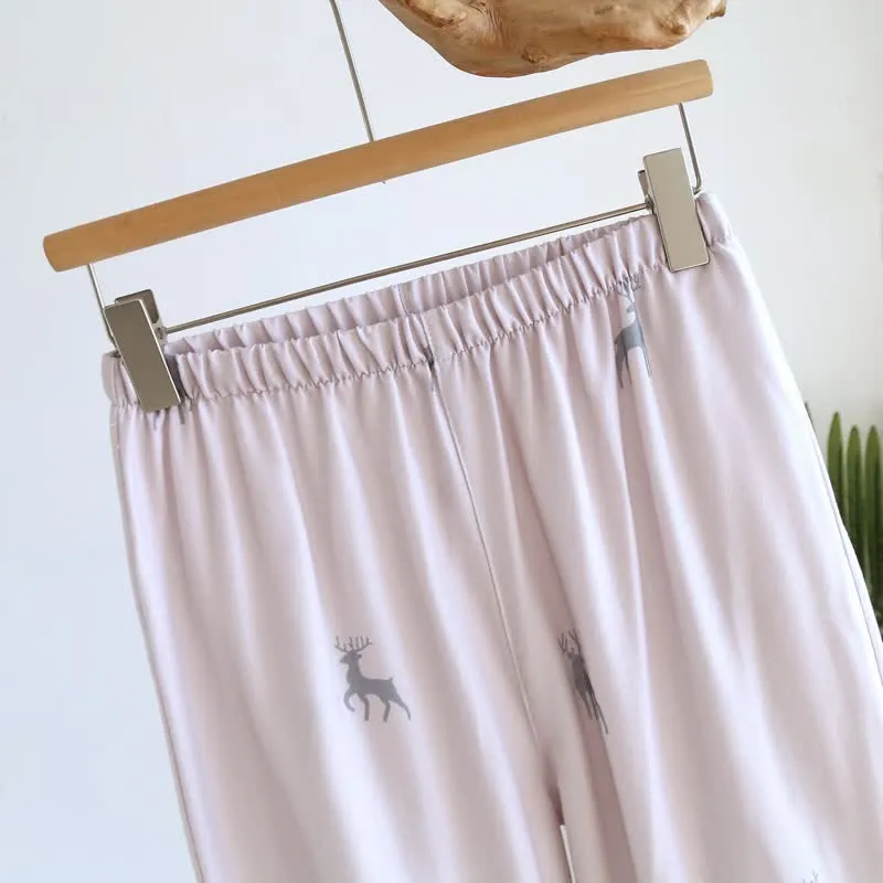 Partner-Loungewear-Set aus Baumwolle mit Hirschmotiv