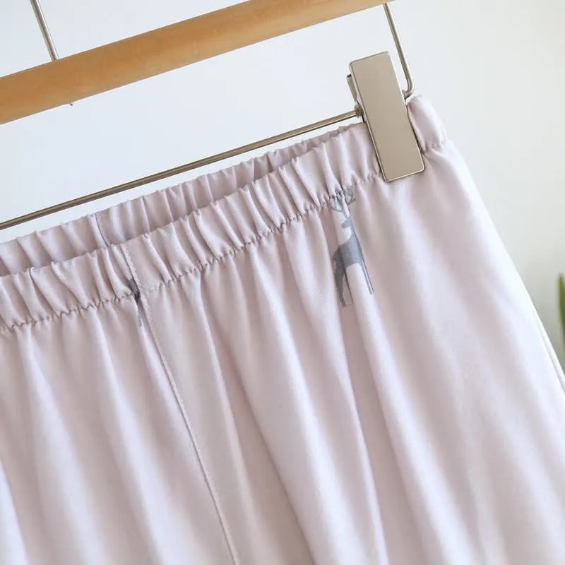 Partner-Loungewear-Set aus Baumwolle mit Hirschmotiv