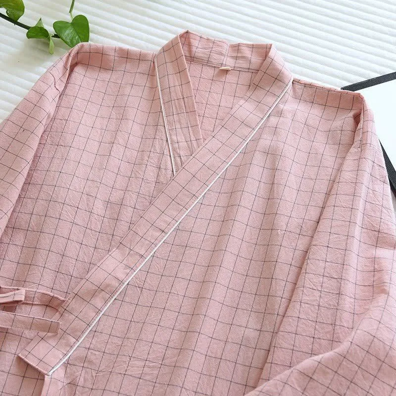 Partner-Pyjamas aus Baumwolle im Kimono-Stil