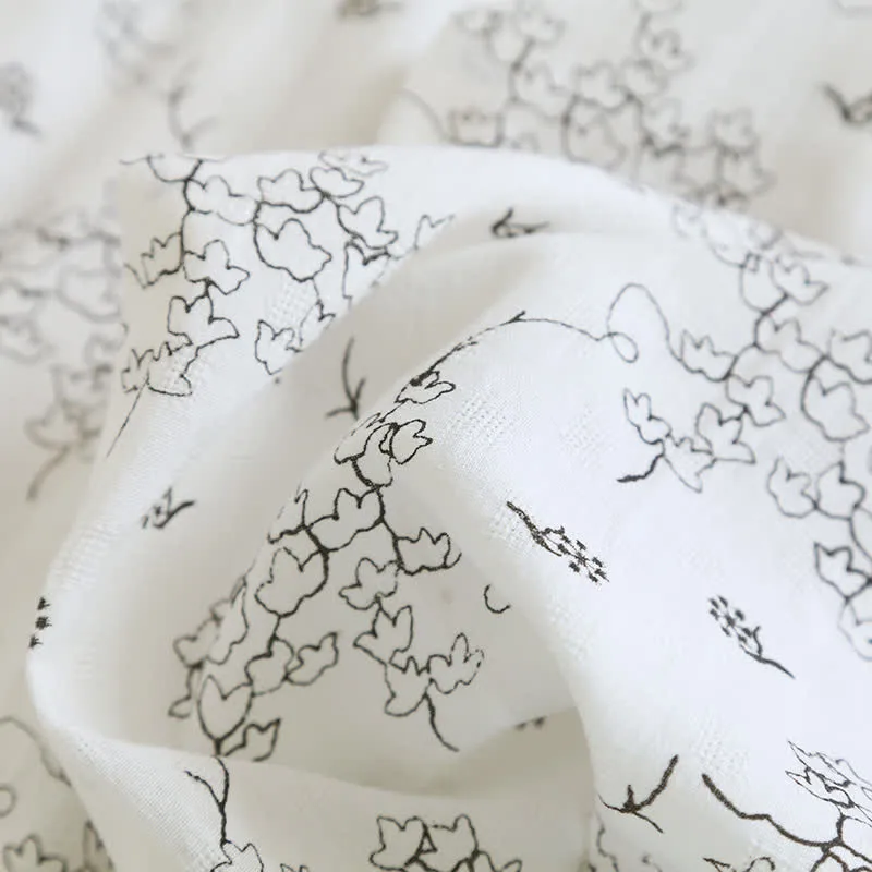 Unisex Kimono-Bademantel aus Baumwolle mit Blumenmuster