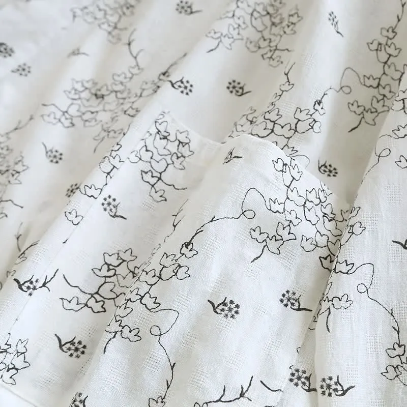 Unisex Kimono-Bademantel aus Baumwolle mit Blumenmuster