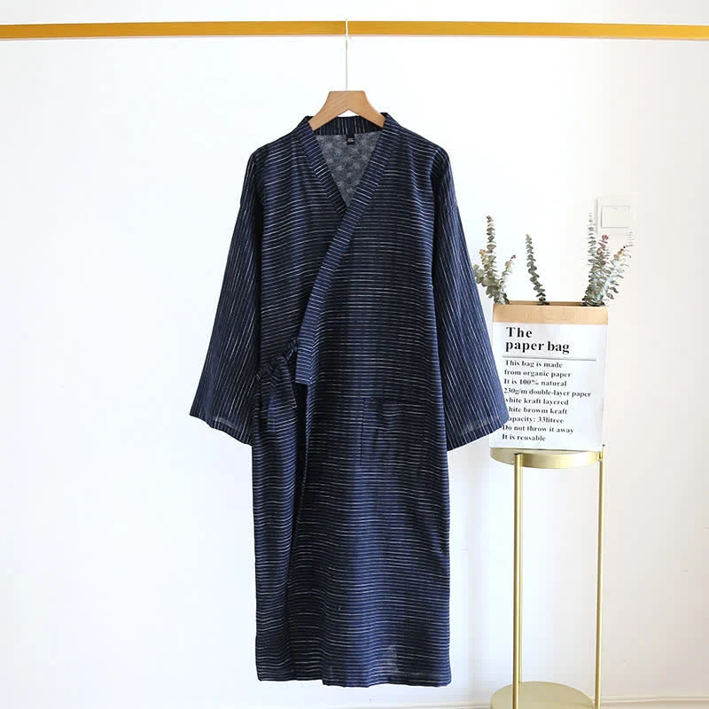 Unisex Kimono-Bademantel aus Baumwollgaze
