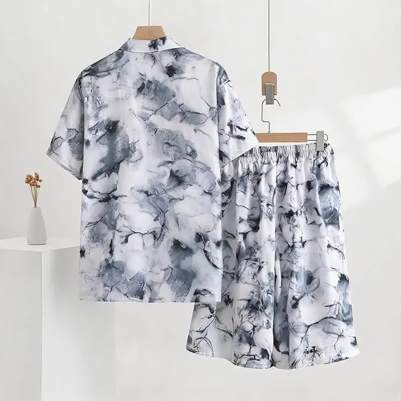 Unisex-Pyjama-Set im Ink-Wash-Stil