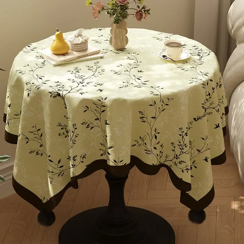 Tischdecke im rustikalen Stil mit botanischem Quastenmuster