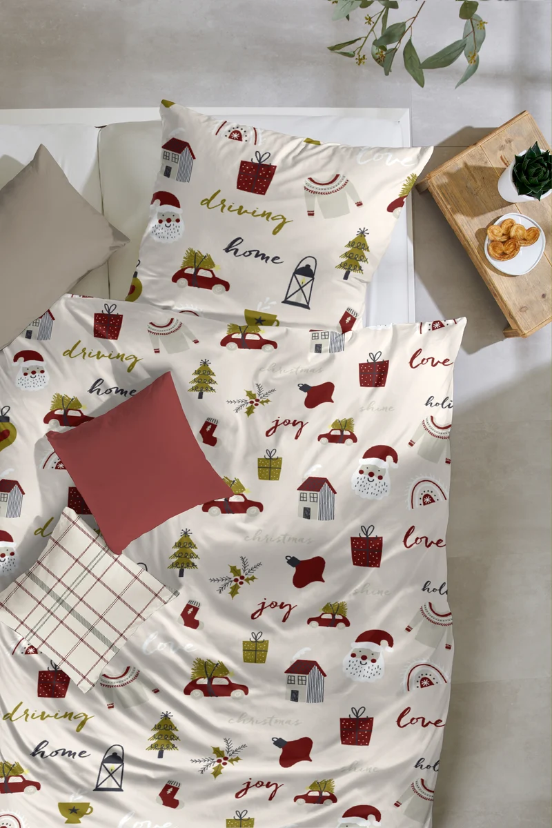 Zeo Living Feinbiber Weihnachts-Bettwäsche 173202