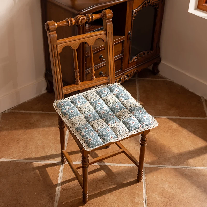 Retro-Patchwork-Stuhlkissen mit Gänseblümchenmuster