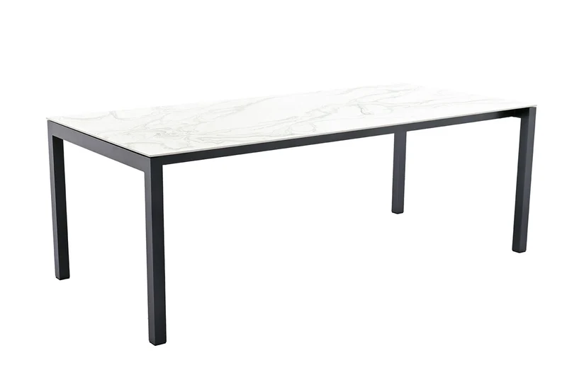 Zeo Living Gartentisch Nero 210 x 95cm Dekton/Aluminium