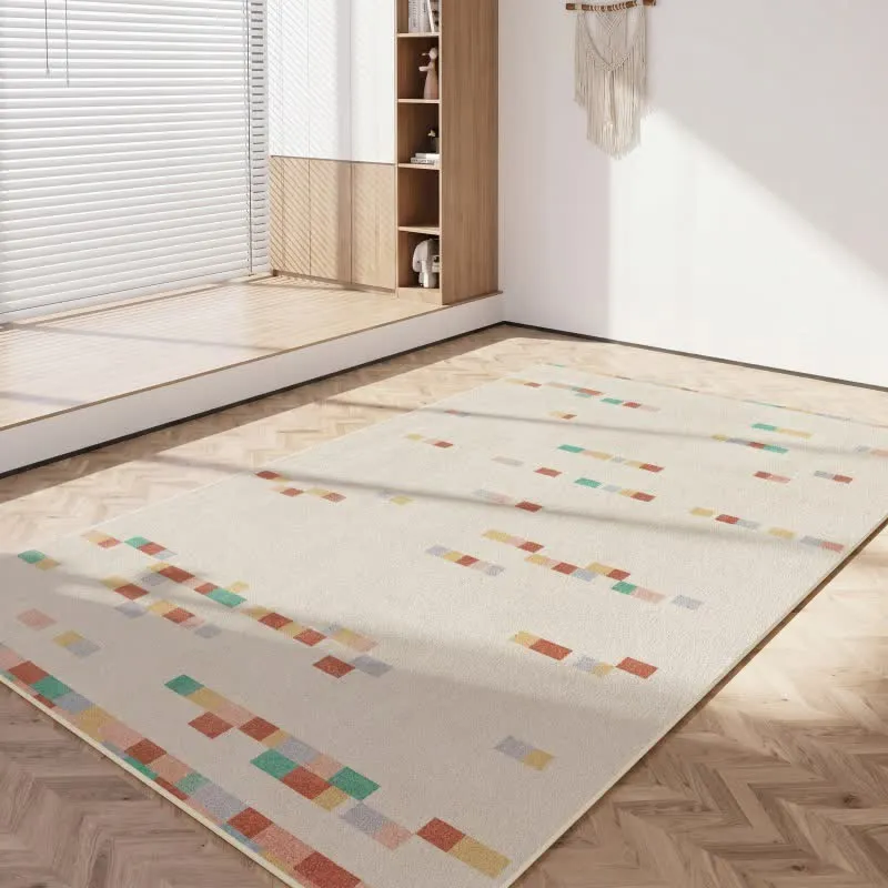 Pastellfarbener geometrischer Kinderteppich
