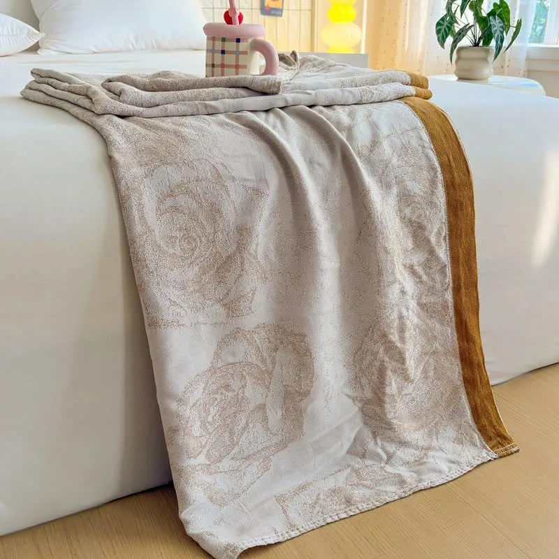 Romantische Sommerdecke aus Bambusfasern mit Rosenmuster