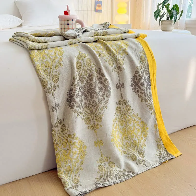 Sommerdecke aus Bambusfaser mit Vintage-Muster
