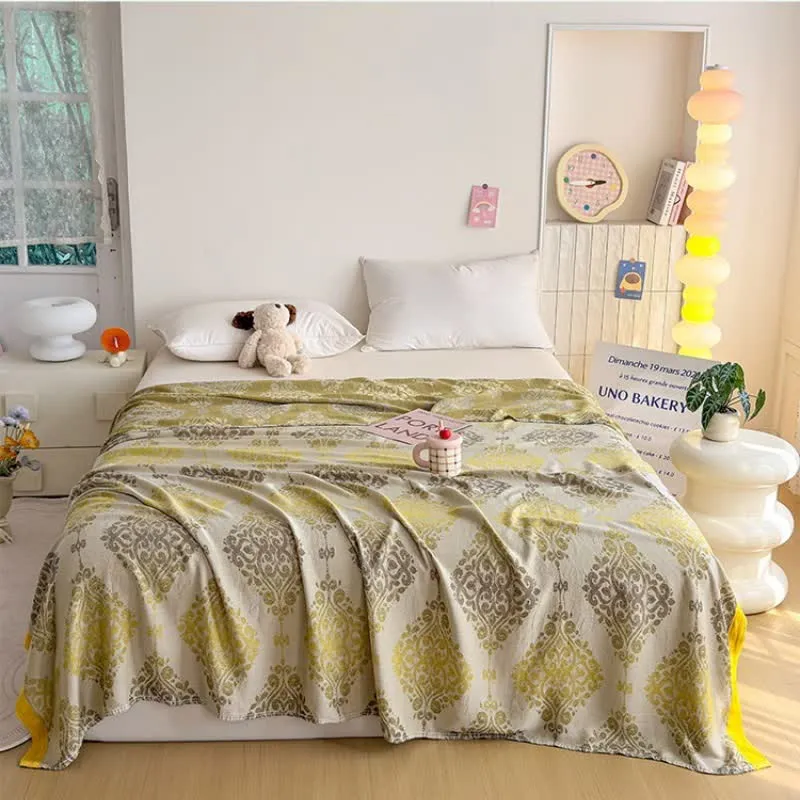 Sommerdecke aus Bambusfaser mit Vintage-Muster