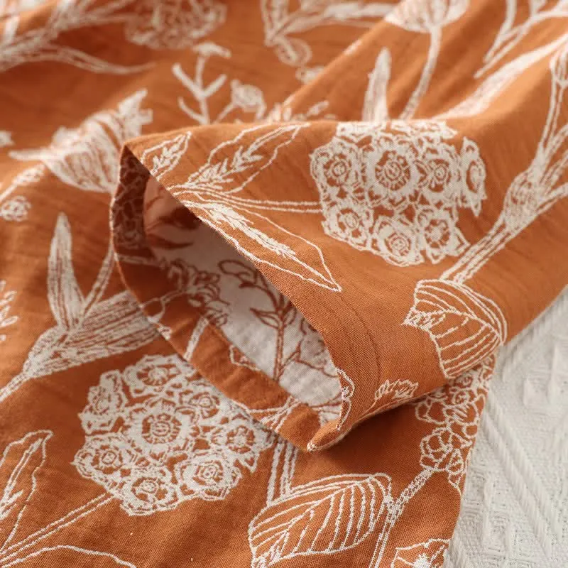 3-teiliger Pyjama-Satz aus reiner Baumwolle mit Blumenmuster