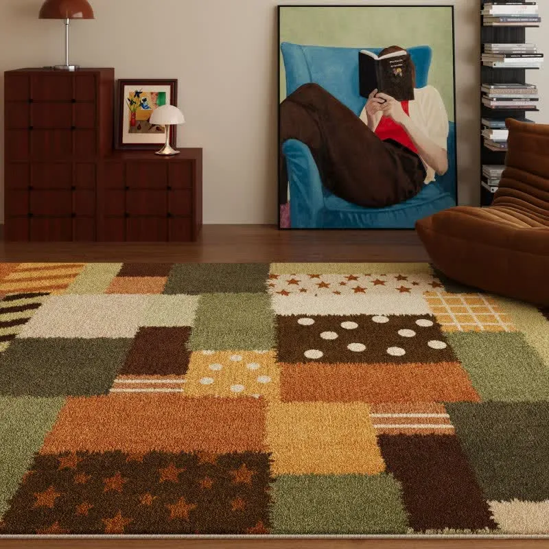 Patchwork-Teppich mit Sternen- und Punktmuster