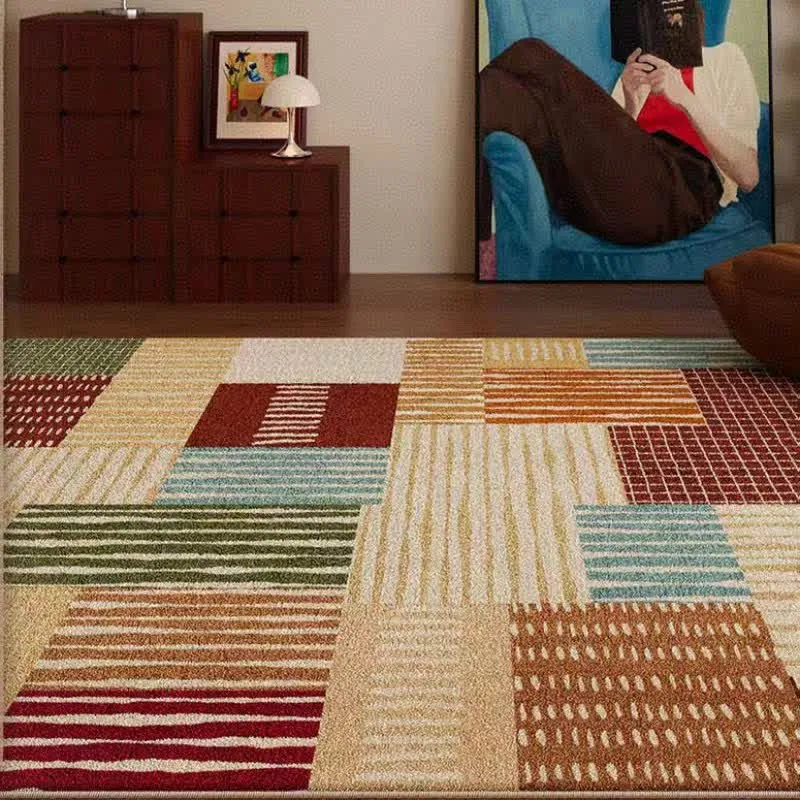 Moderner gestreifter Patchwork-Teppich