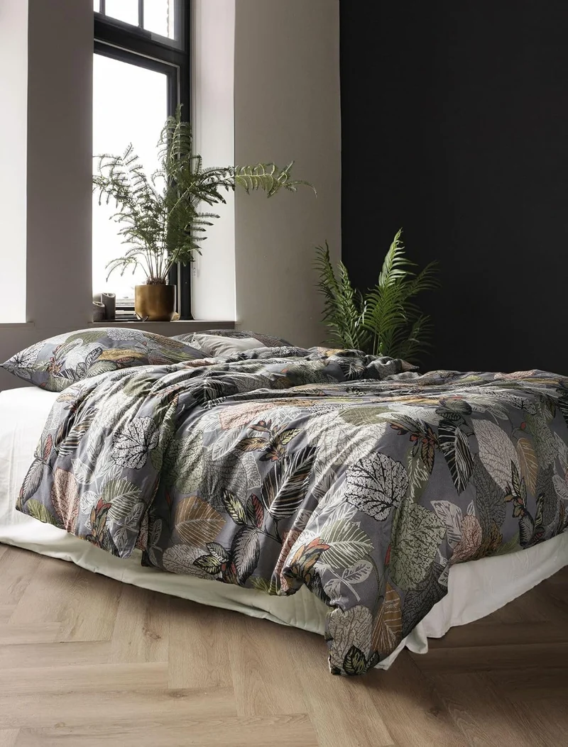 Irisette Mako-Satin Bettwäsche Wave Blätter 8561-11 -