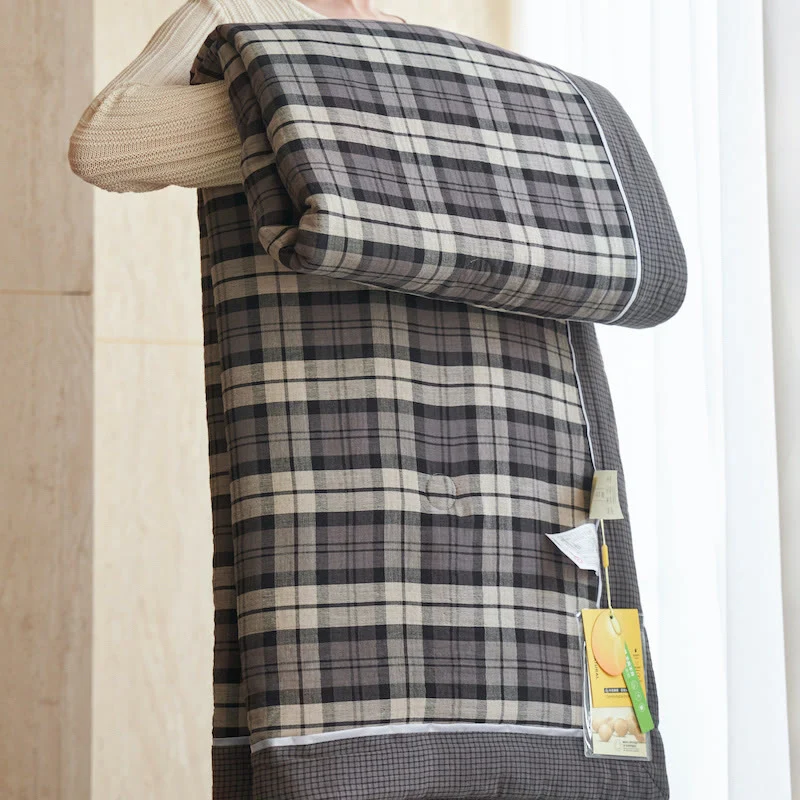 Vichy-Karo-Steppdecken-Set aus reiner Baumwolle