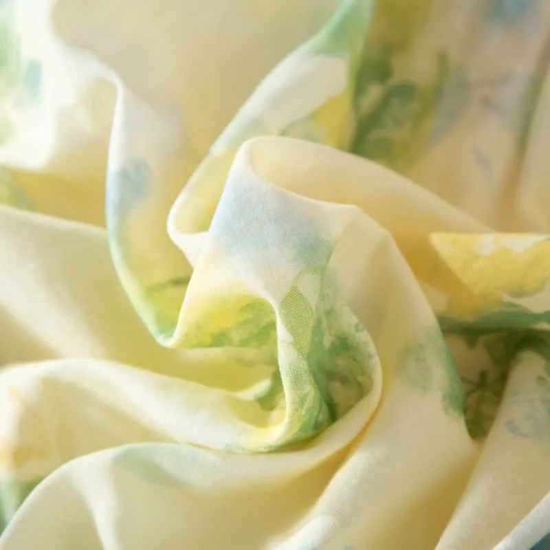 Pyjama-Set aus Baumwollgaze mit Blumenmuster und Rüschen