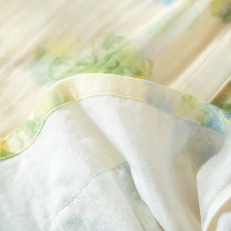 Pyjama-Set aus Baumwollgaze mit Blumenmuster und Rüschen