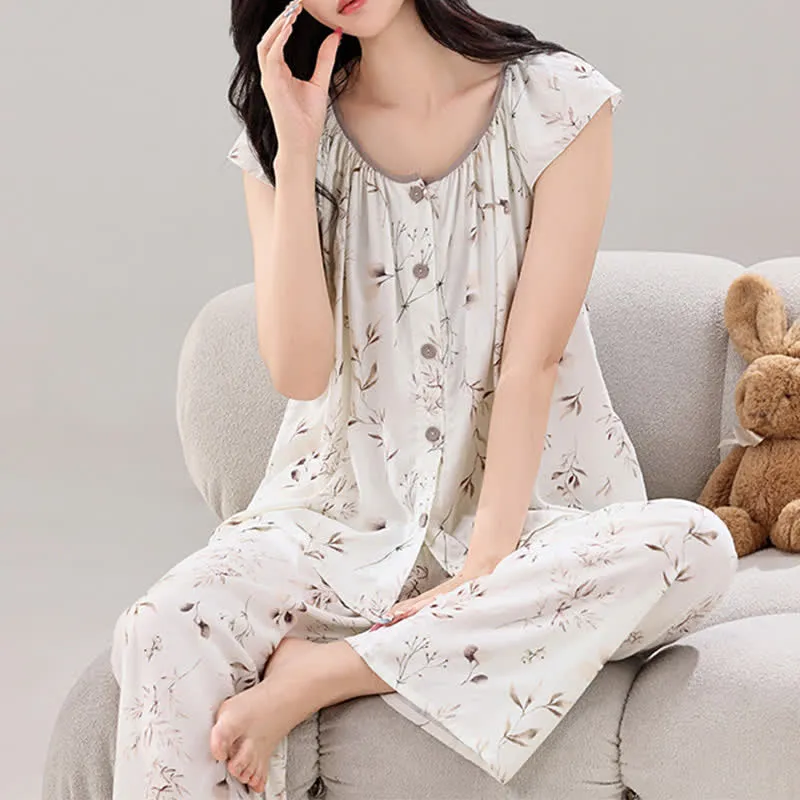 Elegantes Loungewear-Set mit Knopfleiste in Astform