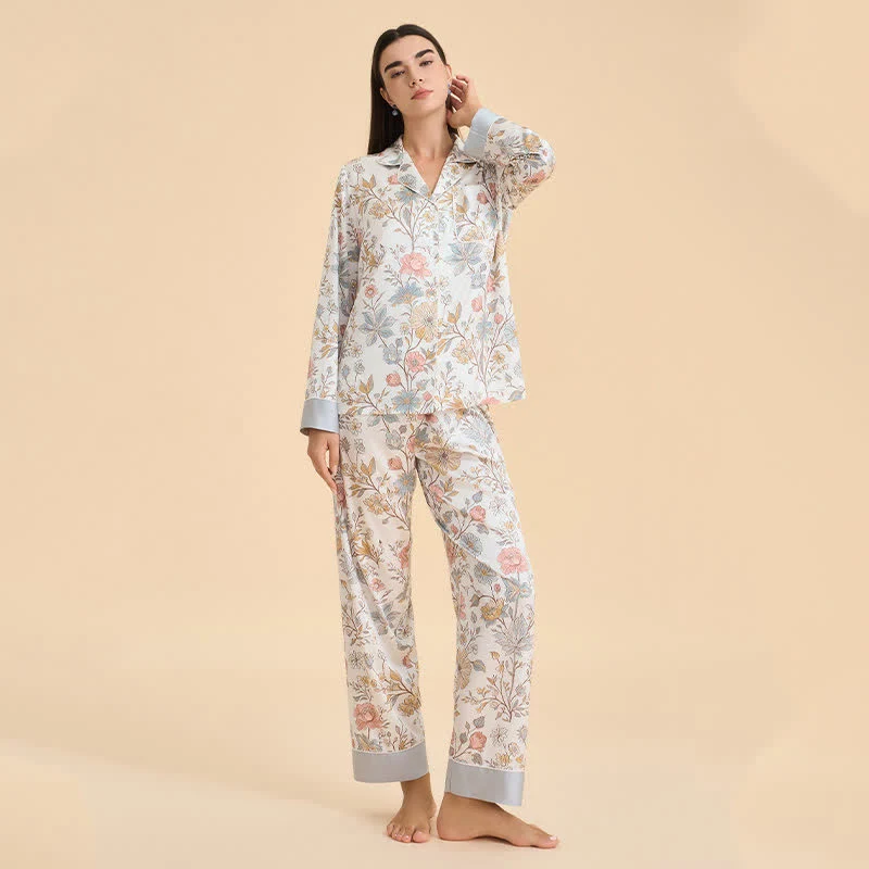 Pyjama-Set mit frischem Blumenmuster