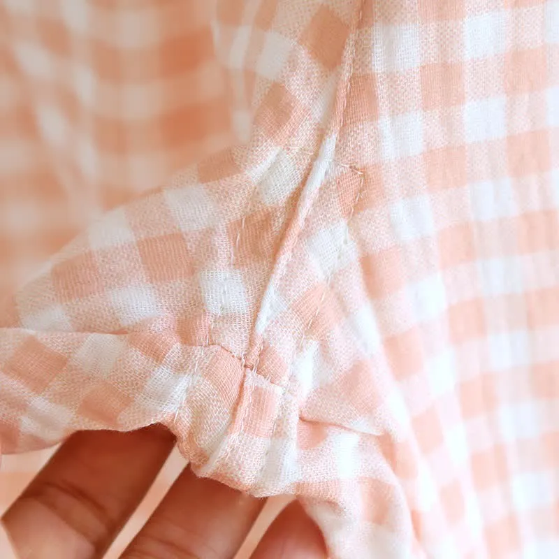 Gingham-Pyjama-Set aus reiner Baumwolle