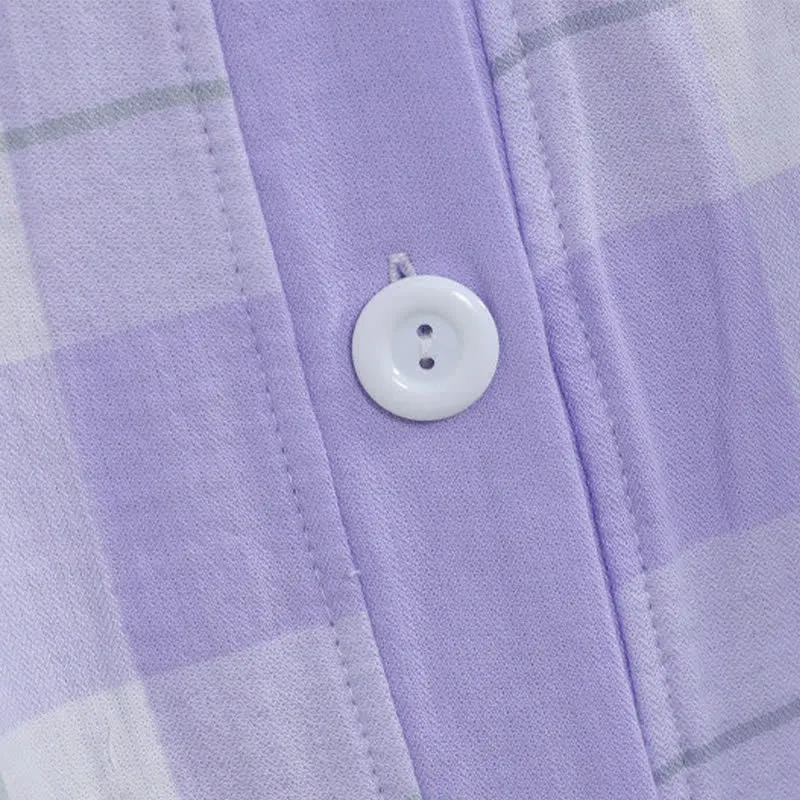 Pyjama-Set aus kariertem Baumwollgaze mit Knopfleiste