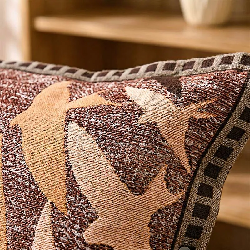 Kissenbezüge mit Vogel-Jacquard-Muster und Vintage-Knopfmuster (2 Stück)