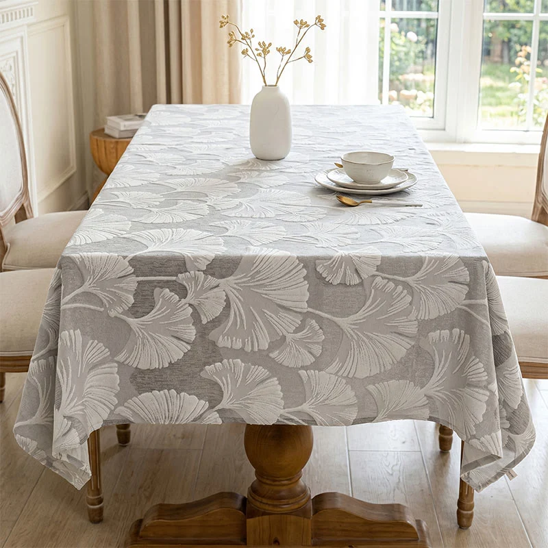 Elegante Tischdecke mit Ginkgoblatt-Jacquardmuster