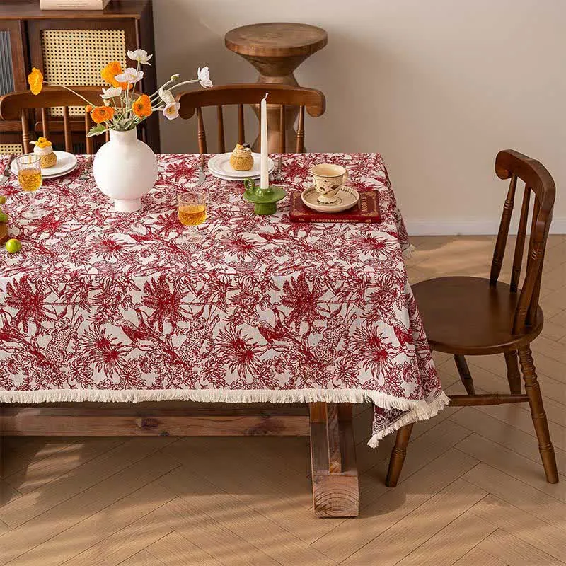 Rechteckige Tischdecke mit Dschungel- und Leopardenmuster