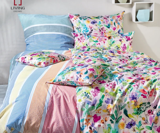 Living Dreams Bettwäsche Satin Allover-Blumen