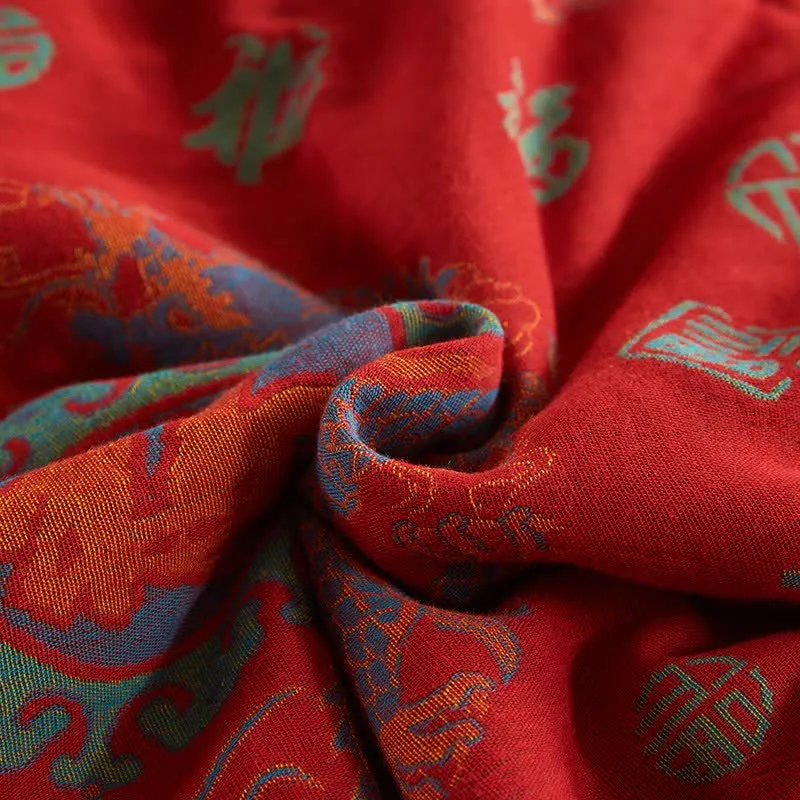 Retro-Jacquard-Steppdecke aus Baumwollgaze