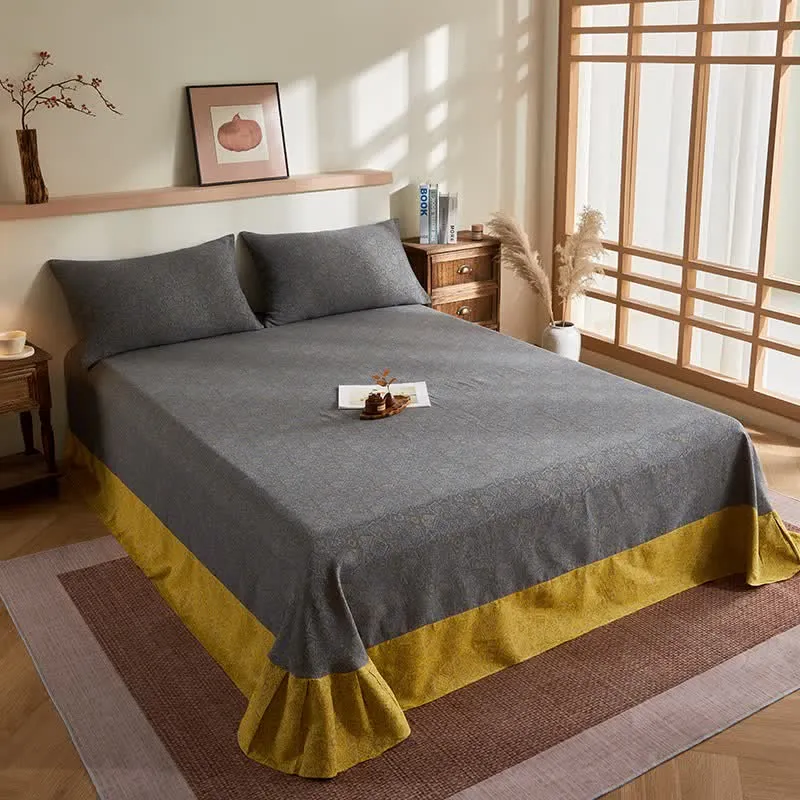 Baumwollgaze-Jacquard-Steppdecke mit dezentem Muster