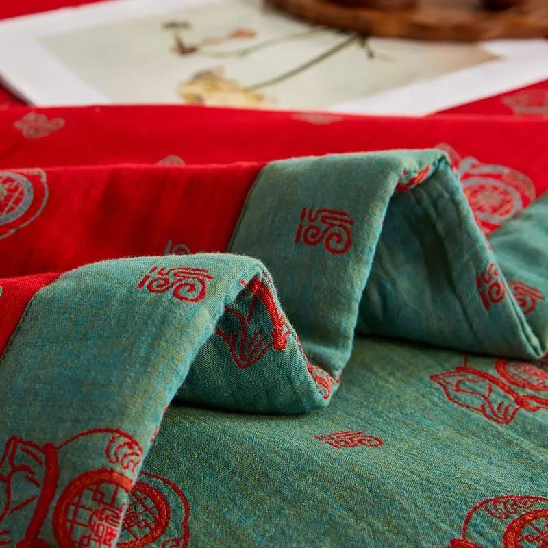 Baumwollgaze-Glücksbeutel-Jacquard-Steppdecke