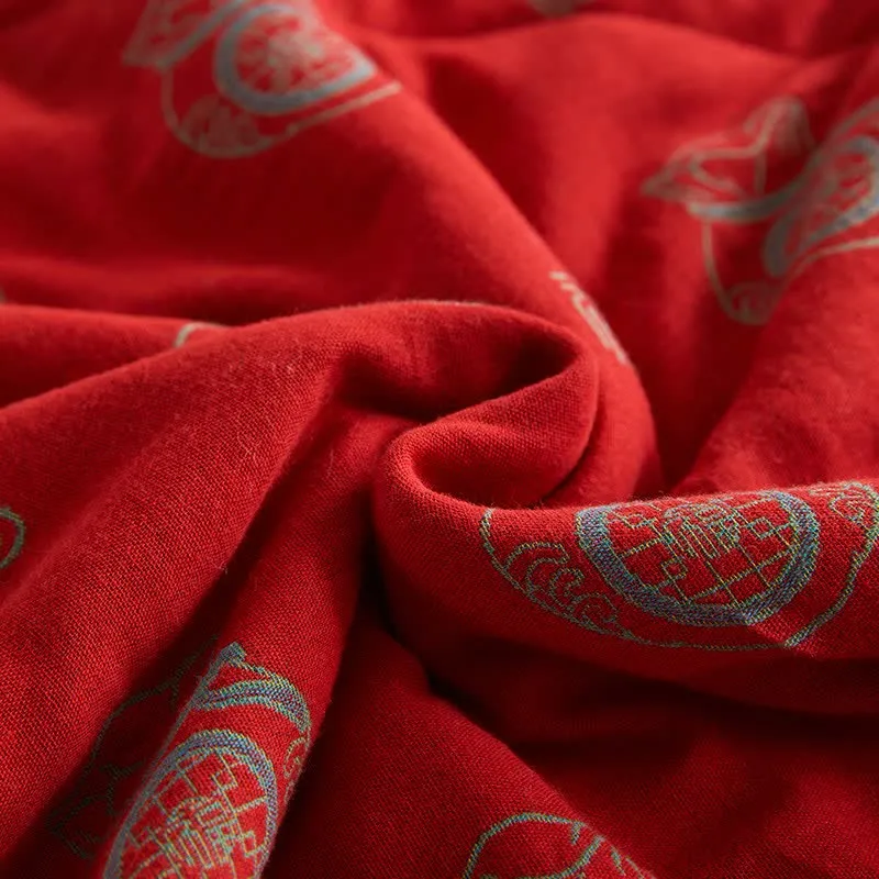 Baumwollgaze-Glücksbeutel-Jacquard-Steppdecke