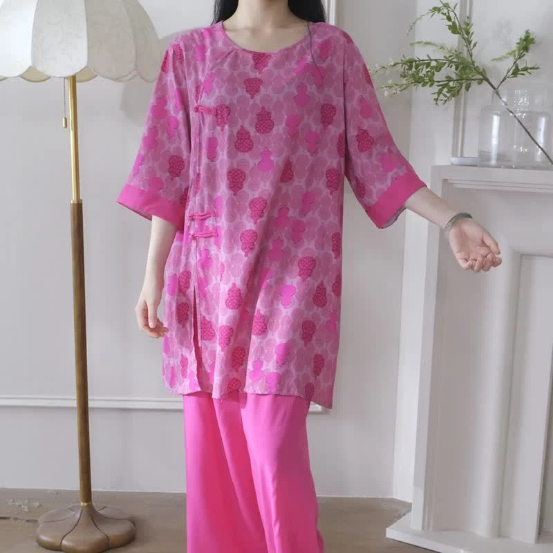 Loungewear-Set mit Kürbismuster im orientalischen Stil