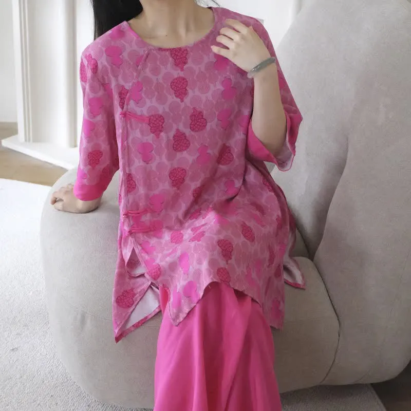 Loungewear-Set mit Kürbismuster im orientalischen Stil