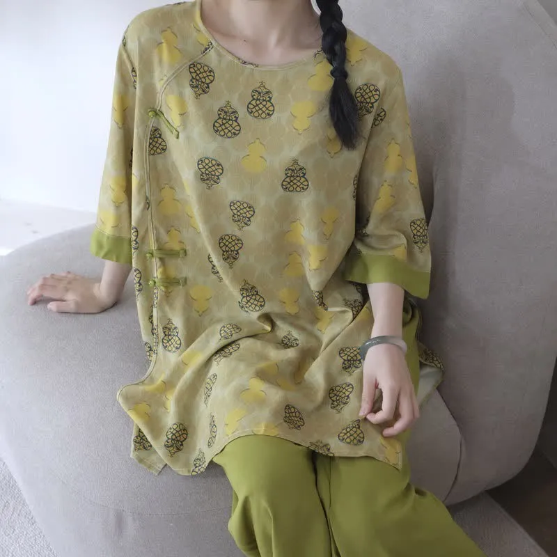 Loungewear-Set mit Kürbismuster im orientalischen Stil