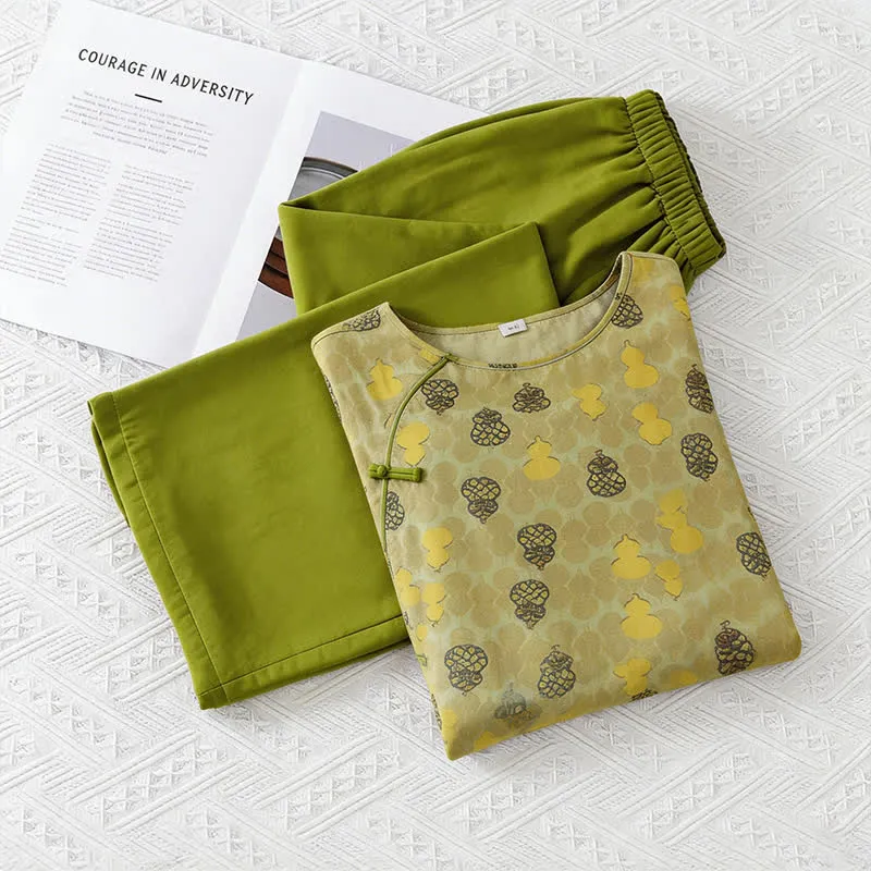 Loungewear-Set mit Kürbismuster im orientalischen Stil