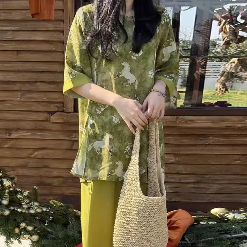 Loungewear-Set mit Pferdeprint im orientalischen Stil