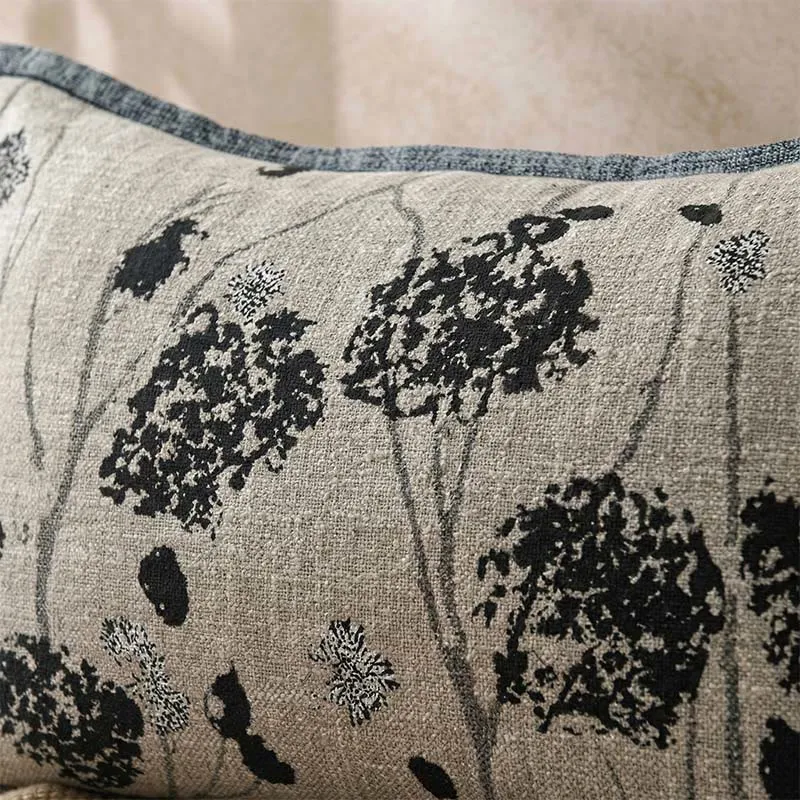 Kissenbezüge aus Baumwoll-Jacquard mit Blumenmuster und Knöpfen (2 Stück)