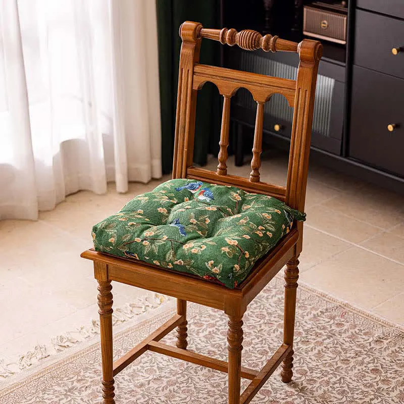 Stuhlkissen mit Vintage-Sitzkissen mit botanischem Vogelmuster