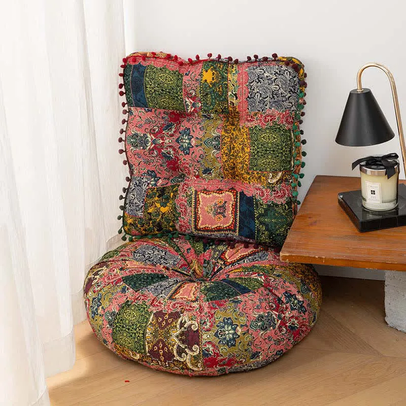 Bodenkissen im Boho-Patchwork-Mandala-Stil